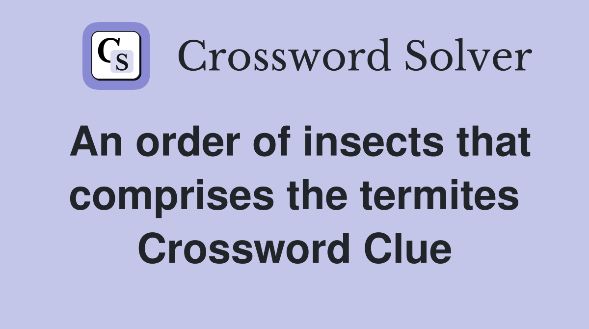 An order of insects that comprises the termites Crossword Clue